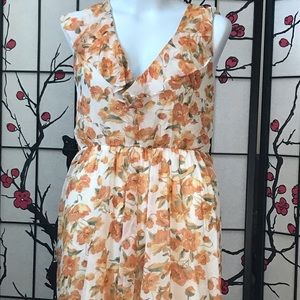Orange Flowers Skater Dress